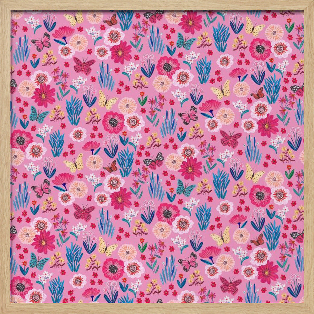 Butterflies & flowers Poster